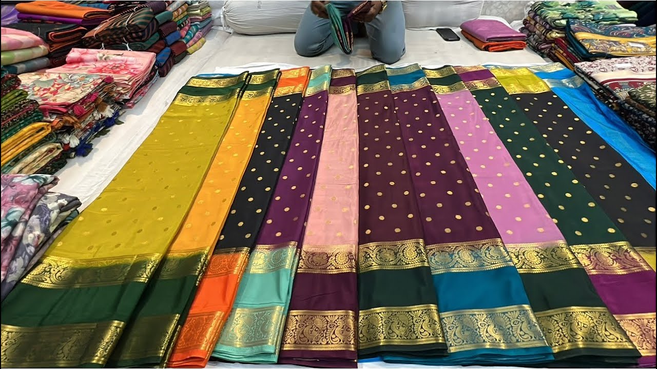Chickpet Bangalore wholesale designer sarees||Single saree courier available