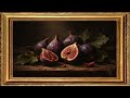 Elegant Purple Figs Oil Painting | 4K Background 1 Hour