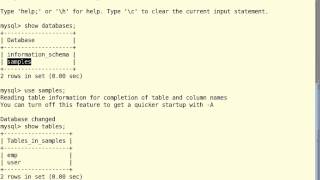 step 1  Accessing the samples database from the terminal