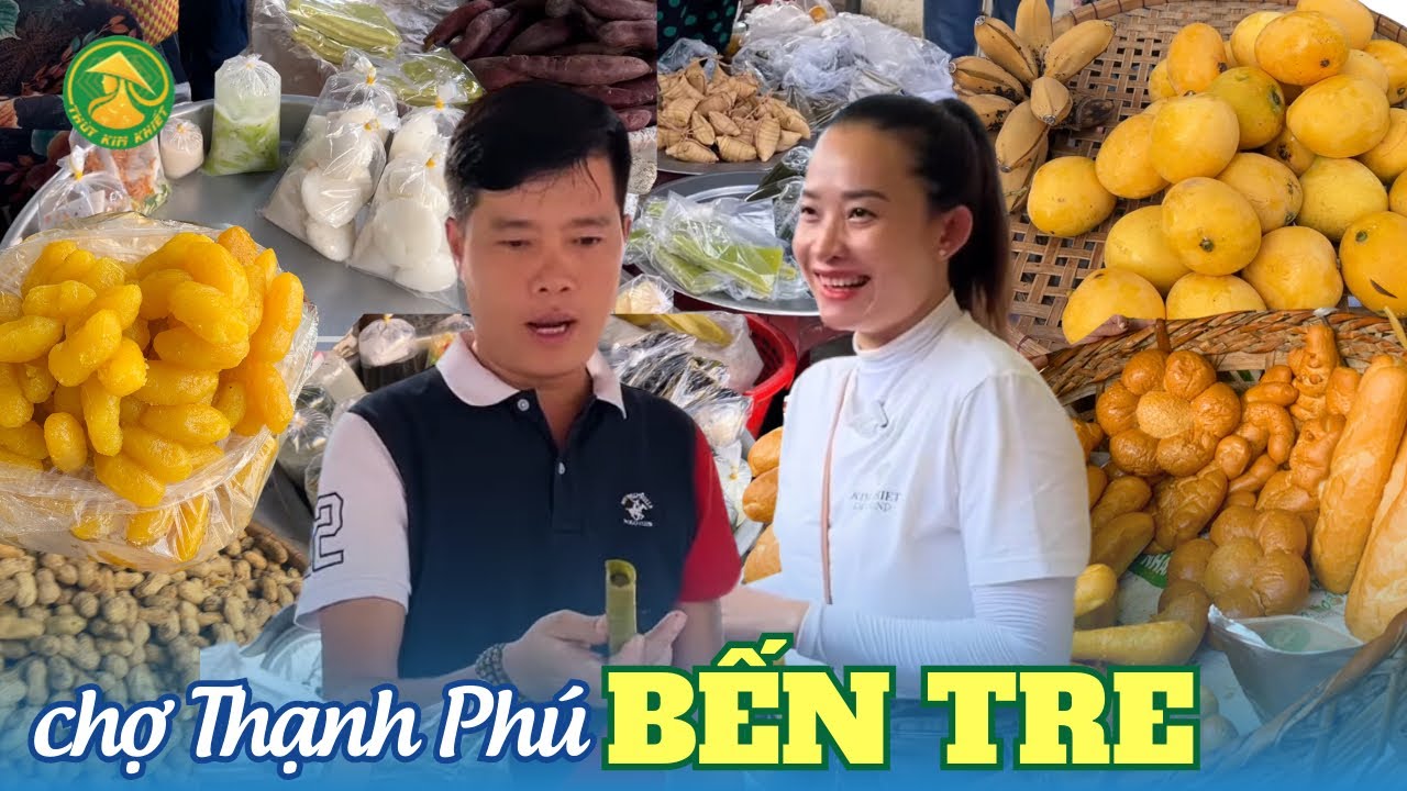 SP Khương Dừa & Thùy Kim Khiết mua hết đồ ăn sáng tại chợ Thạnh Phú Bến Tre