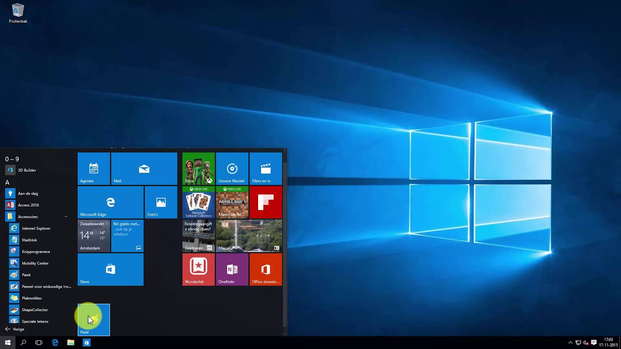 Windows 10: programma vastmaken aan Startmenu