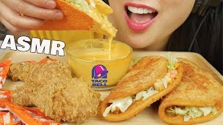 ASMR TACO BELL & KFC FRIED CHICKEN with CHEESE SAUCE (EATING SOUNDS) | SAS-ASMR