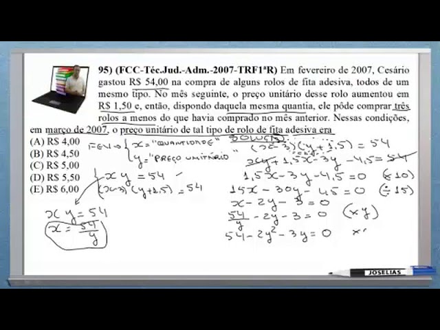 2,500円＋お安く!⭕️1点物◎custom◎Volan◎FC1◎9.6 QUESTÃO 95 MATEMÁTICA RESOLVIDA FCC - YouTube