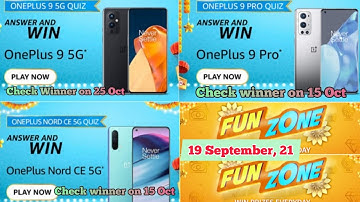 Amazon OnePlus Nord CE 5G Quiz Answers | OnePlus 9 5G Quiz Answers | OnePlus 9 Pro 5G Quiz Answers