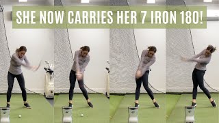 HER 7 IRON NOW CARRIES 180-HIGH POWER with RIDICULOUSLY LOW EFFORT GOLF SWING