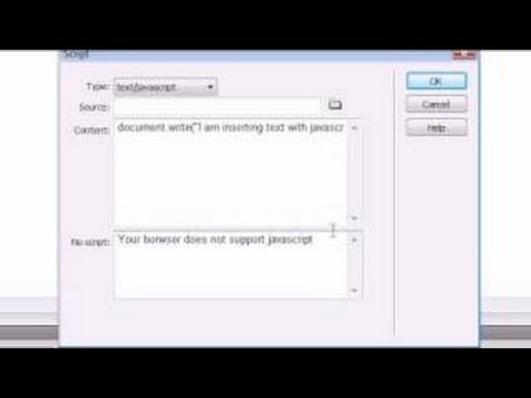 Dreamweaver CS4 Tutorial - 20 - Inserting JavaScript