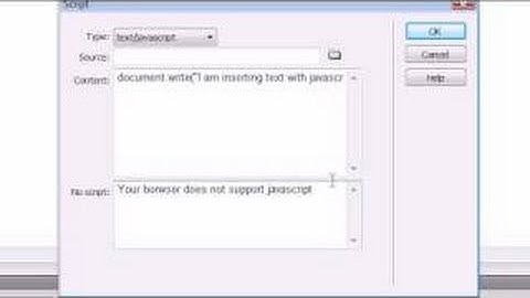 Dreamweaver CS4 Tutorial - 20 - Inserting JavaScript