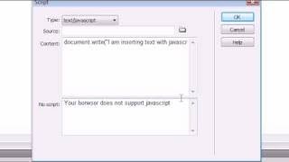 Dreamweaver CS4 Tutorial - 20 - Inserting JavaScript