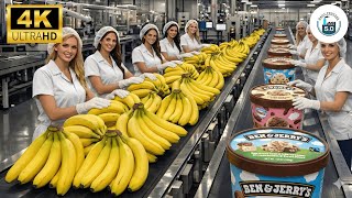 Inside Ben \u0026 Jerry’s Factory: How Chunky Monkey Ice Cream Is Made (Full Process)