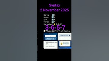 2 November 2025 Syntax Vault Code. Quiz Answers for Xenea, Marine, Spur and Syntax.
