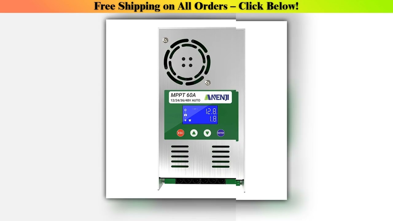 ANENJI MPPT 60A LCD Solar Charge Controller 12V 24V 36V 48V Auto Solar Panel Regulator For Lead