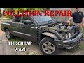 WRECKED DODGE DAKOTA!! The MOST COST EFFECTIVE way todo COLLISION REPAIR!!