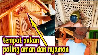 Membuat Kandang Ayam Bangkok   Tempat Pakan | KANDANG AYAM DARI BAMBU