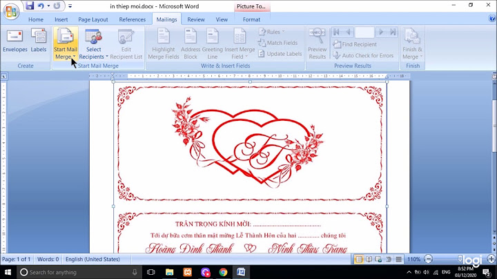 Hướng dẫn sử dụng công cụ mail merge trong word