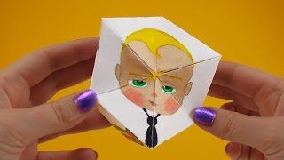 Boss Baby Funny Paper Game with Dipper, Pinkie Pie and Spongebob | Hexaflexagon Tutorial Resimi