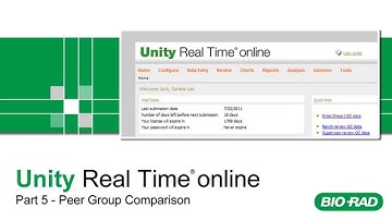 Bio-Rad Unity Real Time online Training - Part 5 - Peer Group Comparison