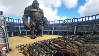 King Kong VS Ark Dinos & Bosses| ARK Mod Battle Ep.127