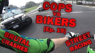 BIKER ROULETTE - COPS vs BIKERS x STREET RACING x CRASHES