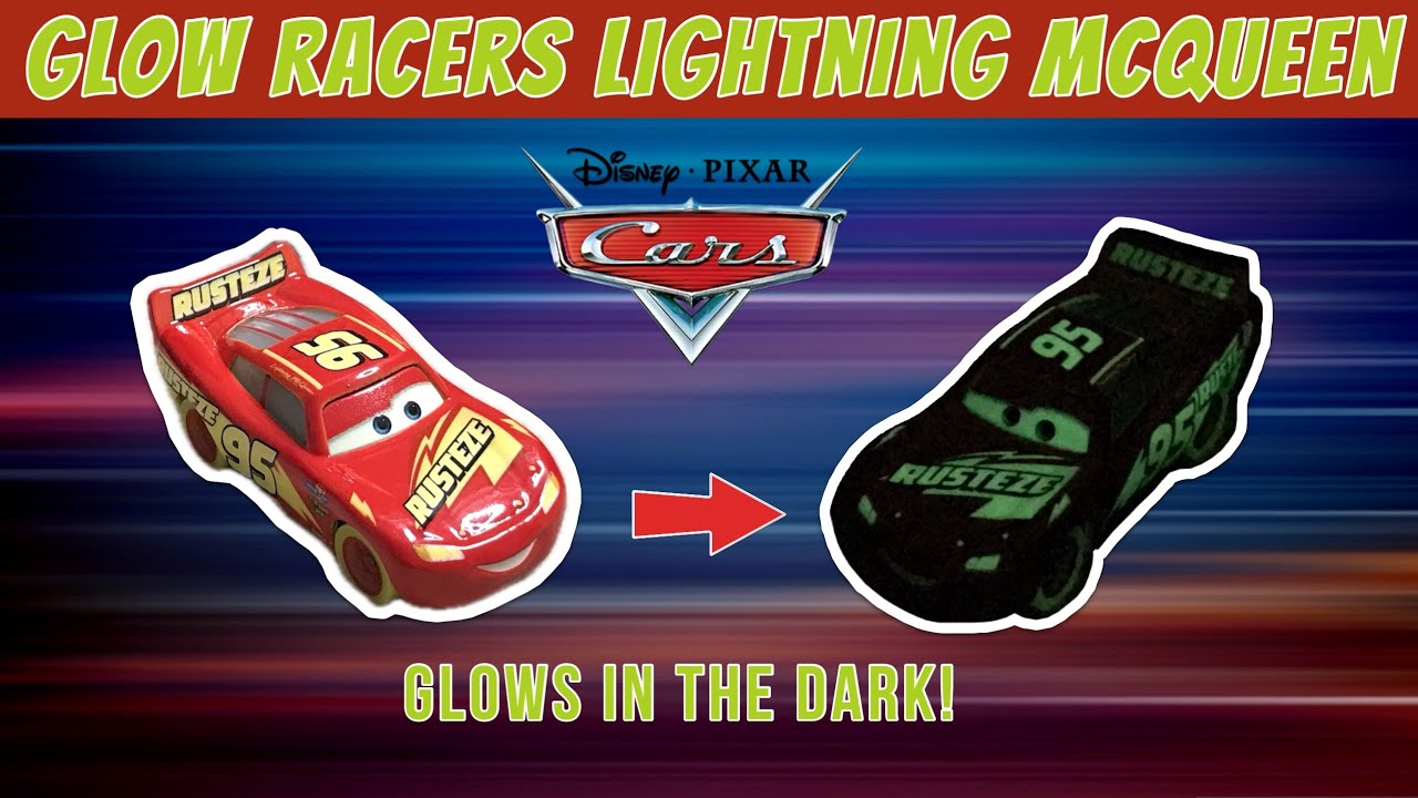 Disney Pixar Cars Glow Racers Lightning McQueen diecast review - YouTube