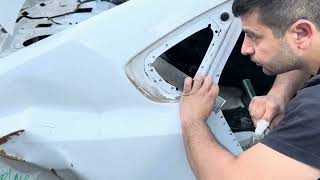 KIA Forte rear fender replacement and bumper repair /KIA Forte замена заднего крыла и ремонт бампера