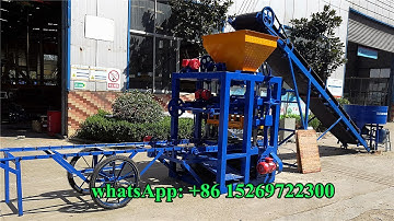 QT4-24 semi automatic concrete building hollow block machine in Ghana