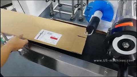 Cardboard unfold box carton top flat surface small size label labeling machine auto labeling video