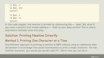 How to Print a Newline in MIPS Assembly Without Modifying the Data Section