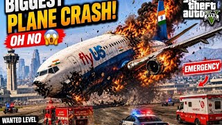OH NO 😱 BIGGEST PLANE CRASH EVER, burning Plane crashed #gta #planecrash