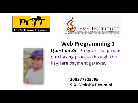 eShop Web Application Development 33 | 1st year | Semester 01 | Java Institute