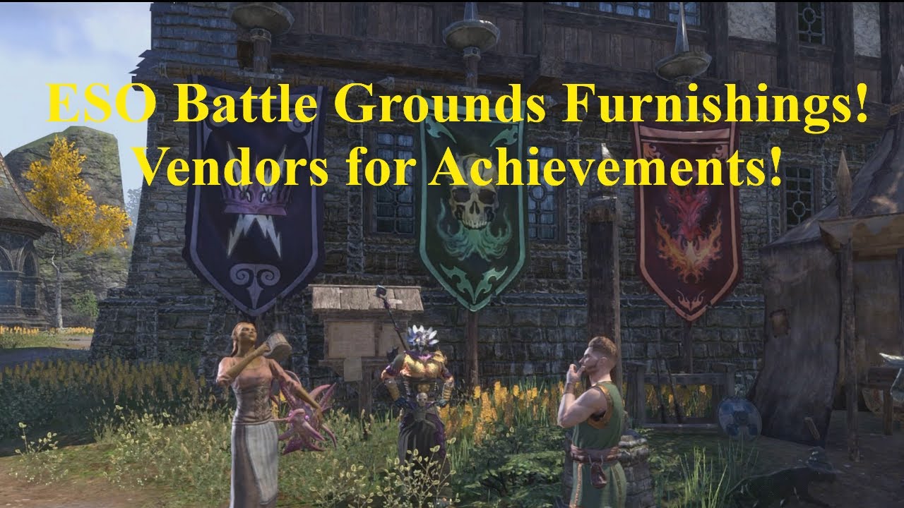 ESO Battle Grounds Furnishers Achievement Vendors Different and unusual