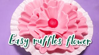 Easy ruffle flower gumpaste | fondant flower | sugar flower