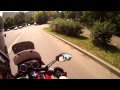 Pigeon crashes Suzuki GSF.