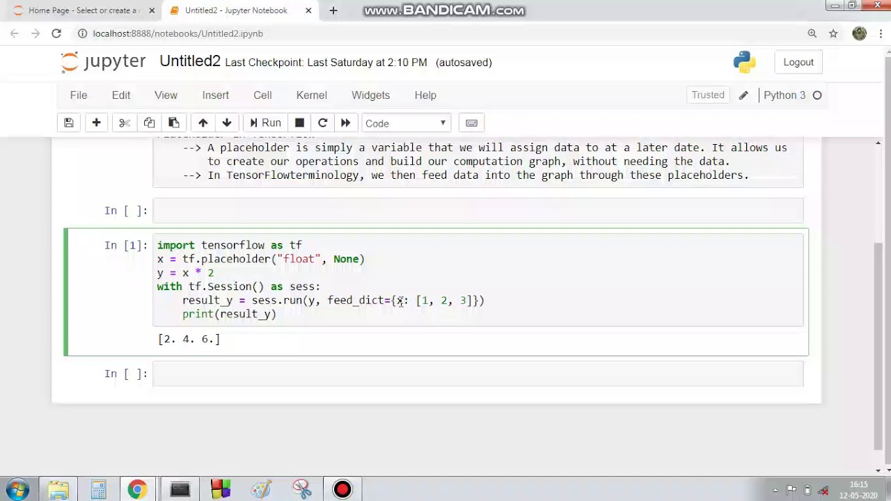 Tensorflow: Placeholder in tensorflow- tf.placeholder - YouTube