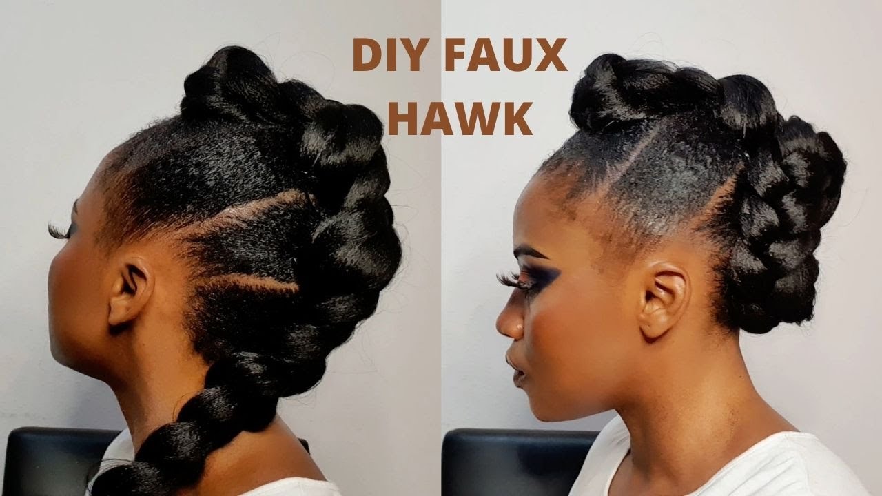 How To. Faux Hawk Updo On Natural 4C Hair - YouTube