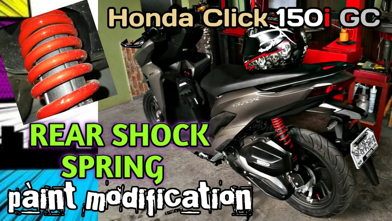 Honda Click 150i GC shock spring paint modification YouTube