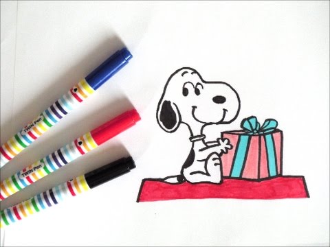 プレゼントを持っているスヌーピーの描き方 スヌーピーキャラクター How To Draw ｓnoopy 그림 Youtube