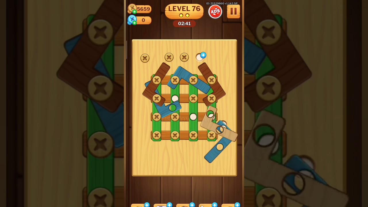 Screw Puzzle Game Hard Level ⚡🔩 Wood Nut and Bolt Game Solve Playing Hard Level 