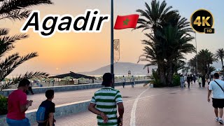 🏖️ 🇲🇦 Agadir Beach Promenade Walk – Ocean Breeze, Palms & Sunset [4K UHD] June 21, 2025