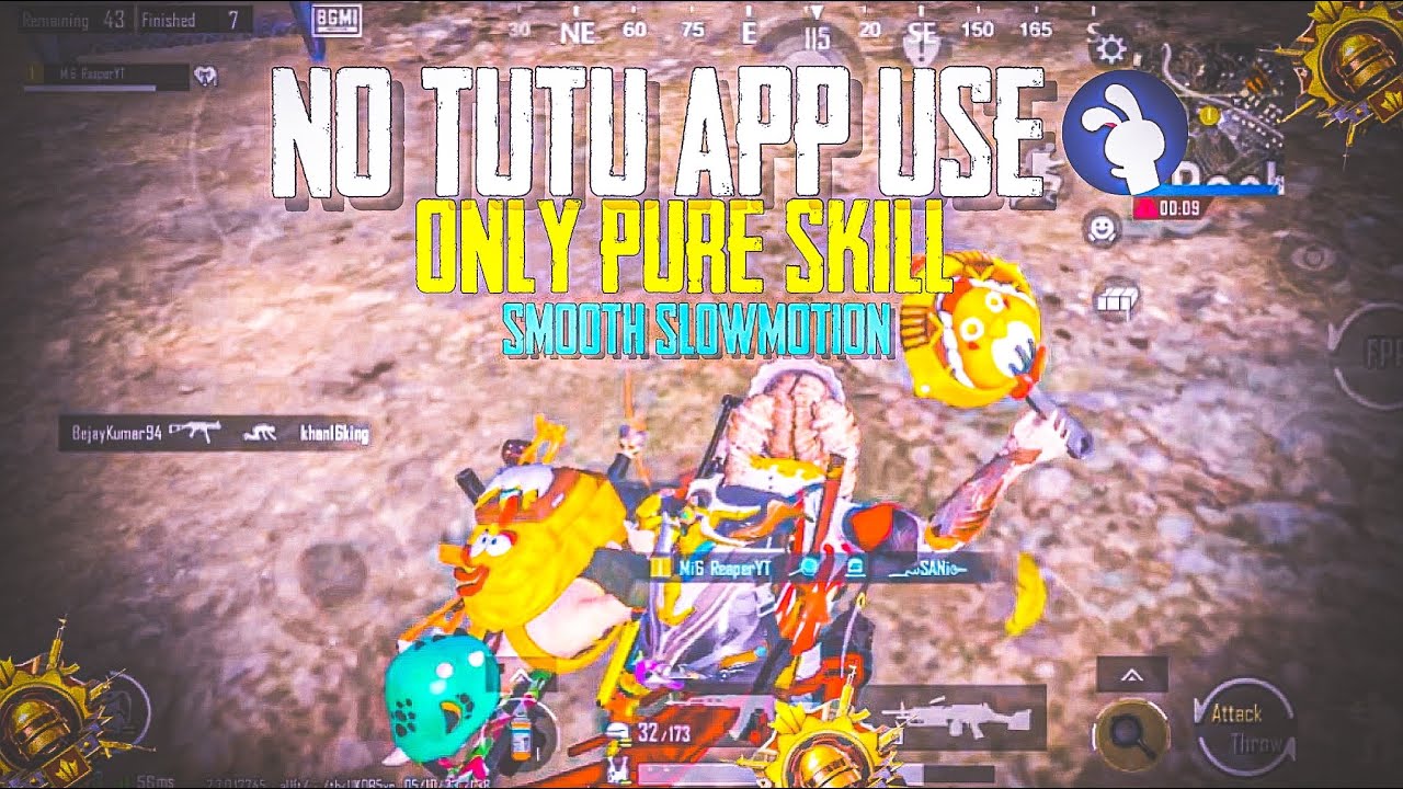 No Tutu App Use Pure Skill | 4k Bgmi Montage 🇮🇳4 Finger + Gyroscope 