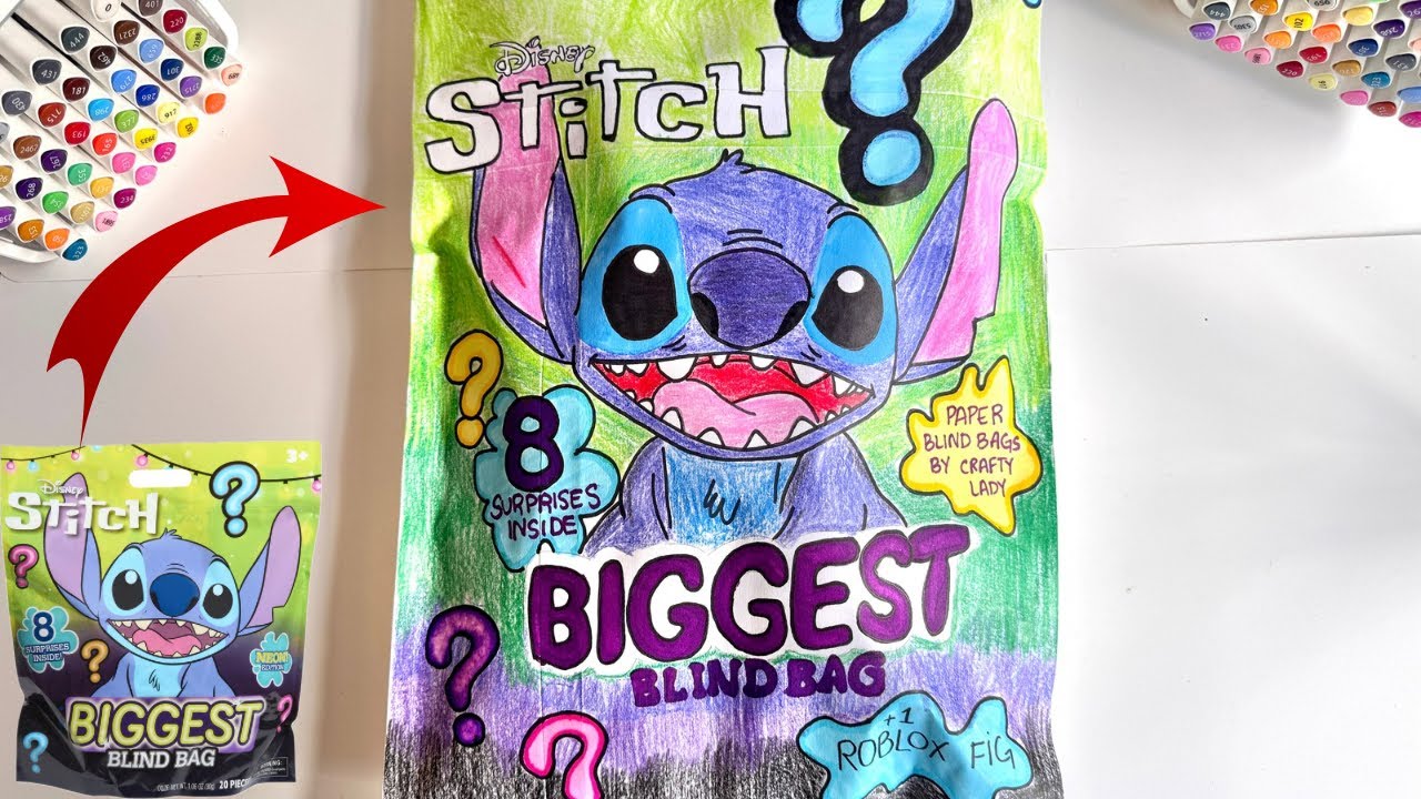 [Paper DIY] Stitch Biggest Blind Bag Unboxing ASMR 