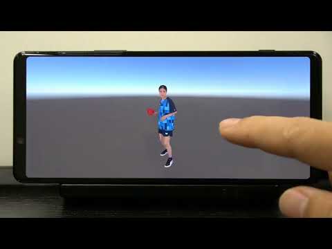 高品質な3Dメッシュデータをスマートフォンで再生する様子