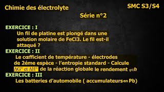 Chimie des électrolytes SMC S3 Exercice Série 2 TD S3