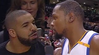 Kevin Durant Threatens Drake With Death Stare After Drake Bumps Him