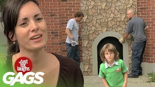 Kid Disappears In Brick Wall Prank - Just For Laughs Gags screenshot 2