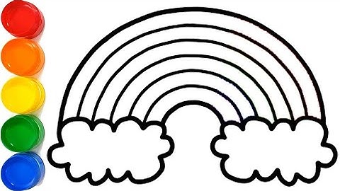 How to Draw a Rainbow and Clouds Easy With Colouring || Rainbow Drawing penting step by step drawing