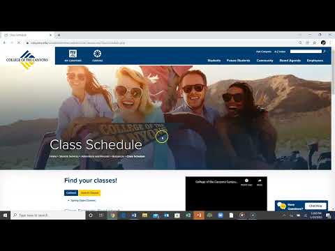 Class Schedule Overview - College of the Canyons
