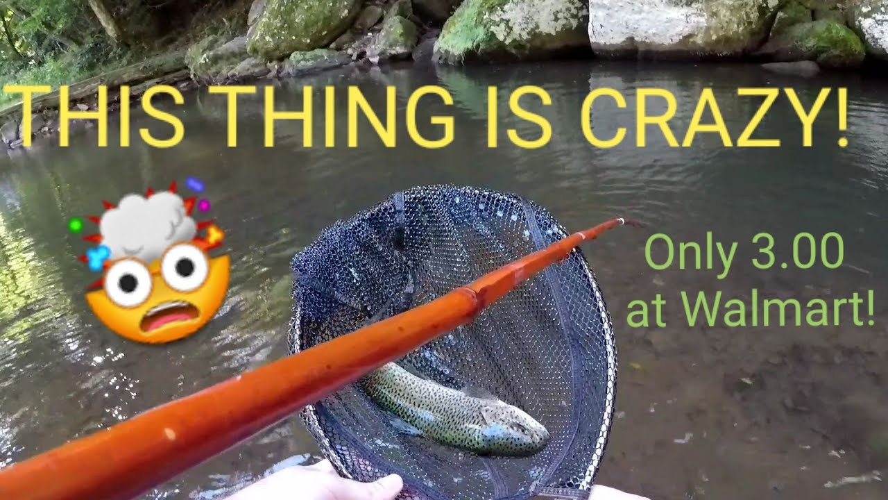 cane pole fishing for trout BAMBOO Rod TROUT FISHING CHALLENGE!