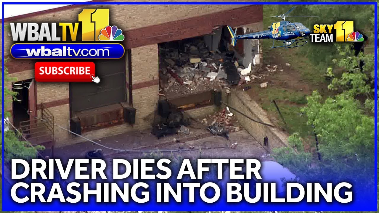 Car crashes into Columbia office building, driver dies - YouTube