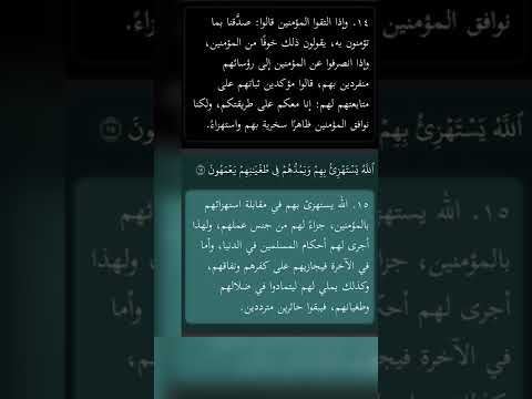 الله يستهزئ بهم ويمدهم في طغيانهم يعمهون سورة البقرة التفسير المختصر توفيق الصائغ 