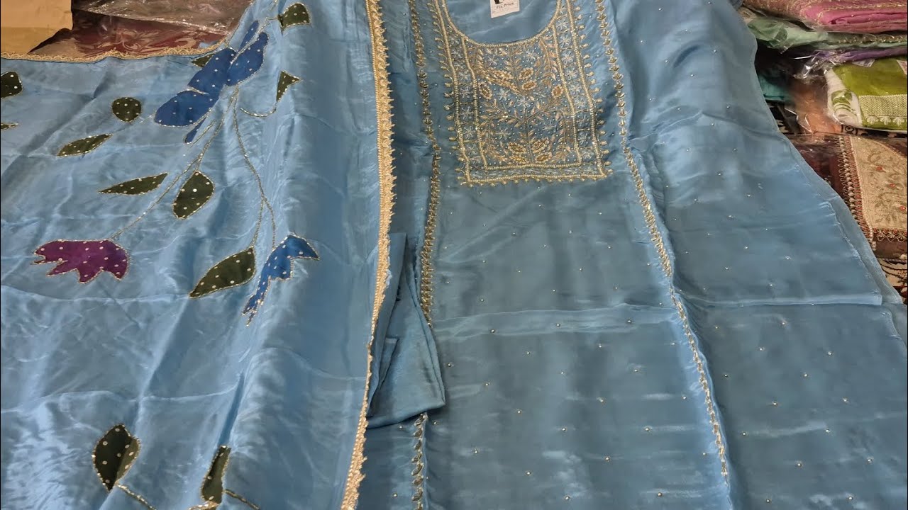 SILK KE PARTYWEAR SUITS HEAVY WORK ORDER NO. 9518066625 #trendingsuit #partywearsuits #partyattire 